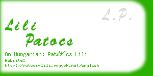 lili patocs business card